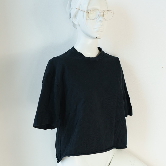 FILIPPA K Black Cropped Boxy Tee, Small - Picture 1 of 9